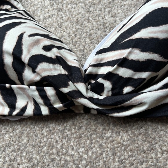 LAUREN RALPH‎ LAUREN SWIM Top sz 8 M Double strap Zebra Bikini Animal - Picture 9 of 11